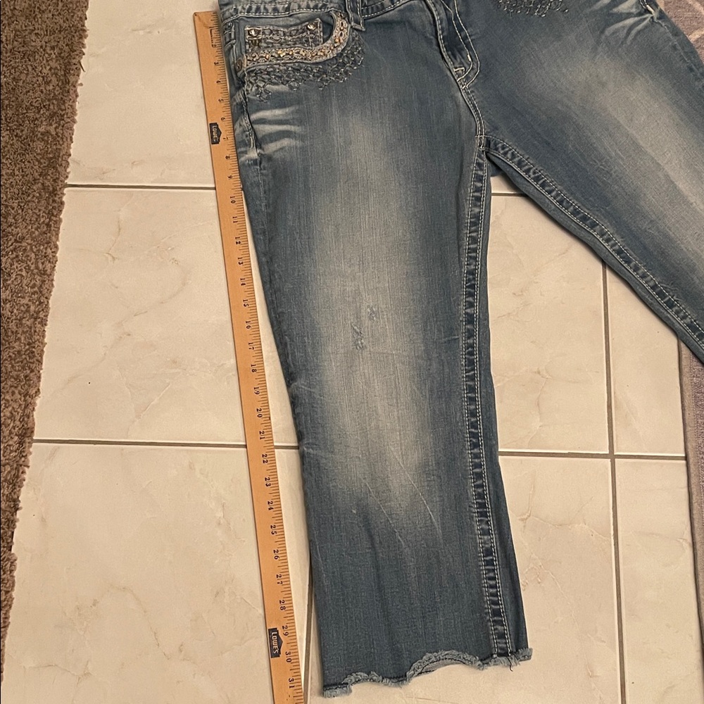 Miss Me Embellished Blue Straight Leg Jeans - Picture 4 of 8